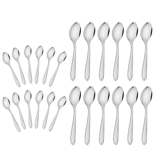 Kit 24 Colheres Sopa Chá Inox Cozinha Restaurante Tramontina