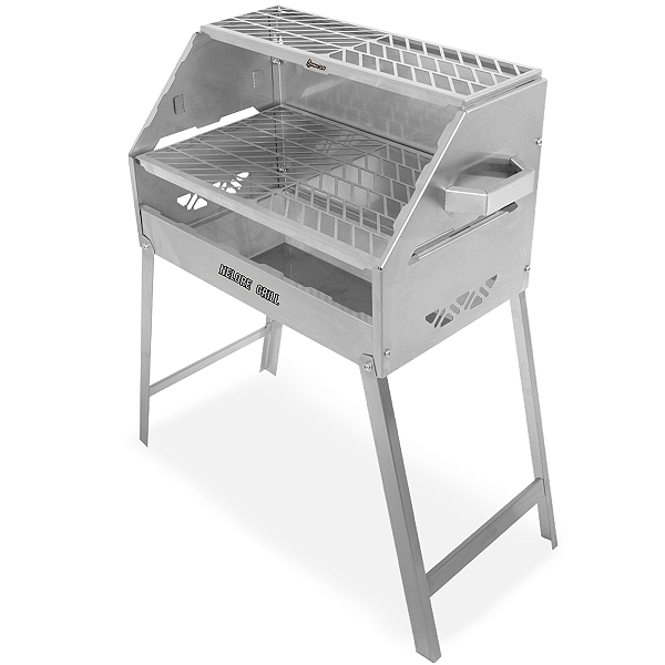 Churrasqueira Aço Inox 430 a Carvão 50X30 Nelore Grill Mec G