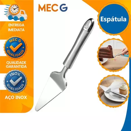 Espátula para Cortar Bolo Torta e Pães de Aço Inox Mec g Essencials
