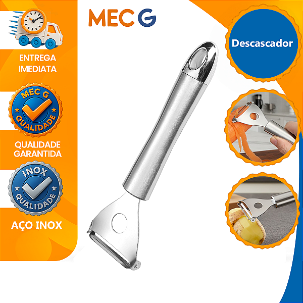 Descascador de Legumes Batata Laranja Frutas Lamina Aço Inox Cozinha Mulituso Mec g Essencials