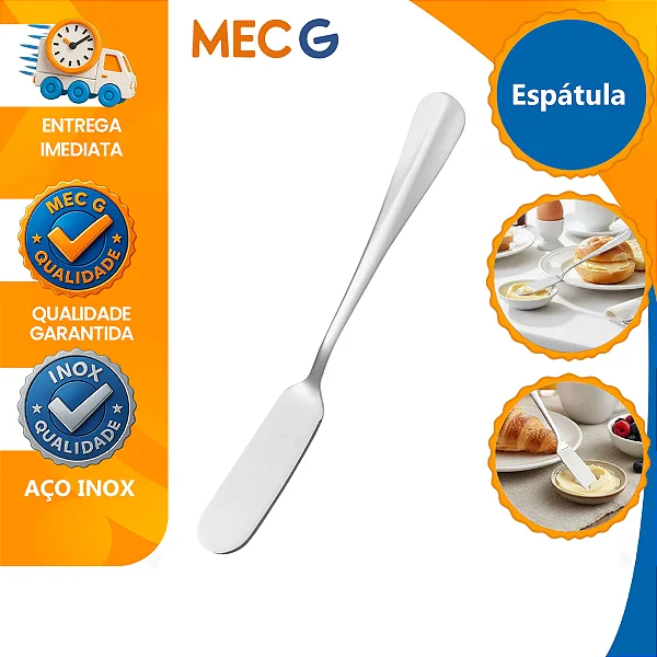 Kit 6 Espátulass Inox Profissional Para Patês Manteigas Geleias Mec g Martorano Buffet Restaurante