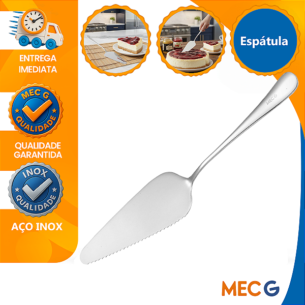 Espátula de Inox Elegance para Cortar Bolo Torta e Pães de Aço Inox Pá de Servir Mec g