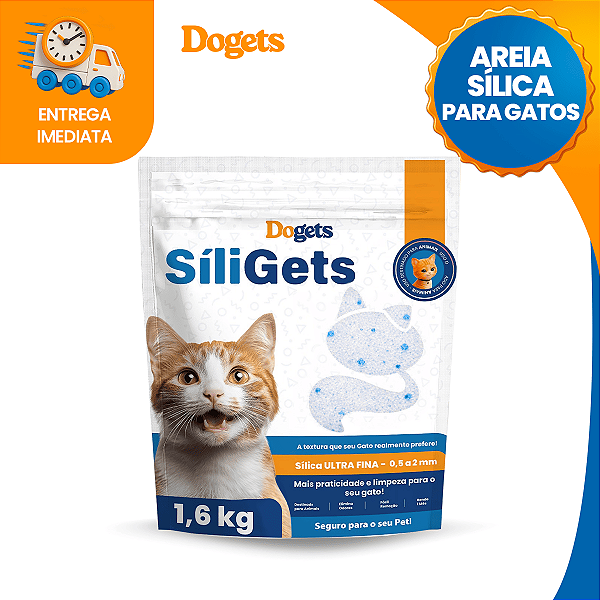 Areia para Gato Sílica 1,6kg Cristais Finos Higiênica Premium Sanitária