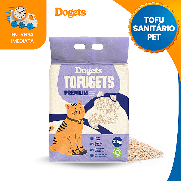 Areia Para Gato Tofu 2 kg Vegetal Higiênica Antiodor Fina Areia Gato Premium Sanitária