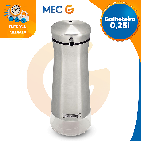 Galheteiro Porta Azeite Vinagre Óleo Com Bico Dosador Em Inox 250 ml Tramontina
