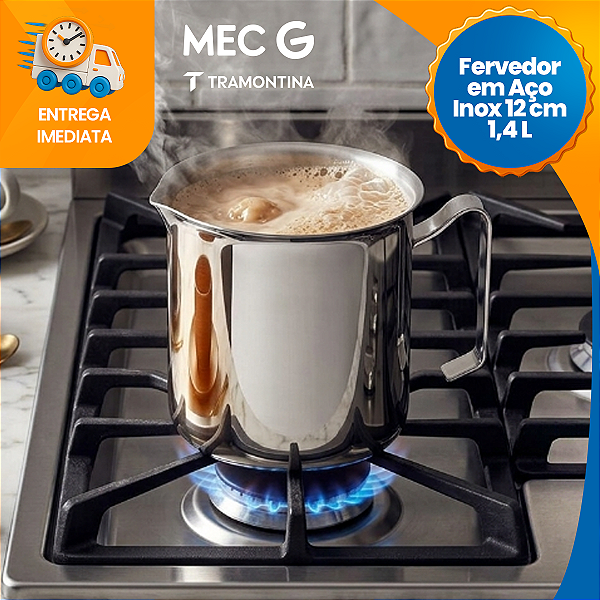 Leiteira Fervedor Fogão Indução Tramontina Aço Inox 12cm 1,4L Allegra