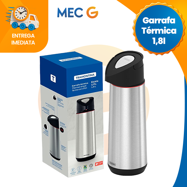 Garrafa Térmica de Café água Chá Em Inox Tramontina 1,8 Litros