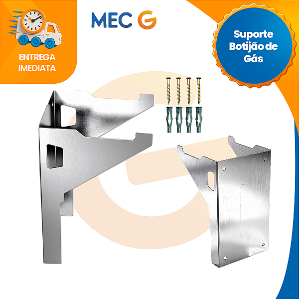 Suporte de Parede para Botijão de Gás com Trava Antirroubo Cozinha Área de Serviço Lavanderia