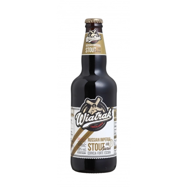 CERVEJA RUSSIAN IMPERIAL STOUT C/ CACAU WIATRAK 500ML