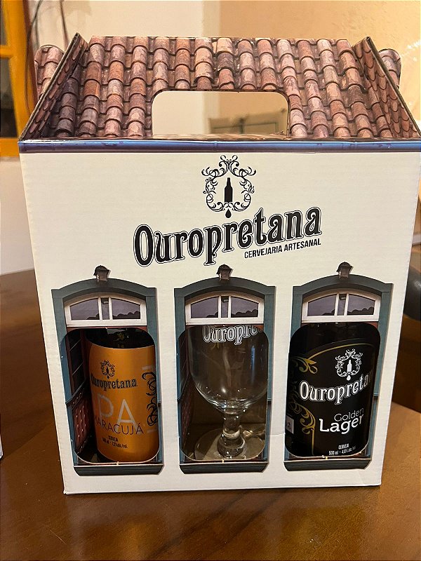 Kit Ouropretana -  Uma taça, Uma Cerveja Golden, Uma Cerveja Ipa Maracujá