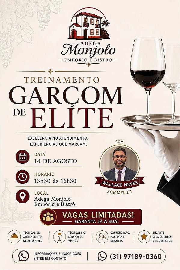 Treinamento Garçom de Elite – Adega Monjolo Empório e Bistrô