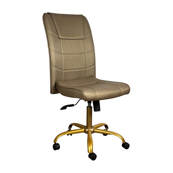 Poltrona Novara Sem Braço Dourada Base Dourada