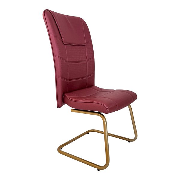 Cadeira Presidente Novara Factor Dunas Marsala- Base Dourada Giratória - Sem Braço