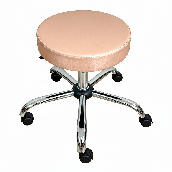 Cadeira Mocho Banqueta Giratória Profissional – Base Cromada - Rosê
