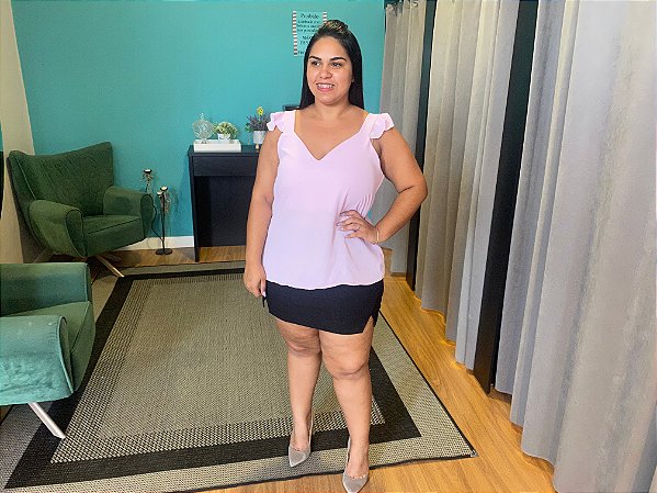 Blusa Regata Básica Em Duna Plus Size