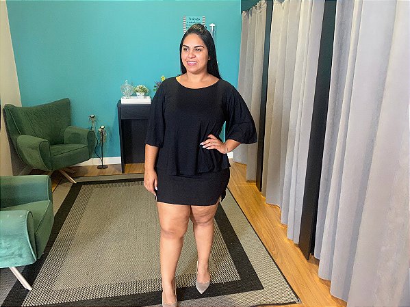 Blusa Lisa Básica Manga Soltinha Plus Size