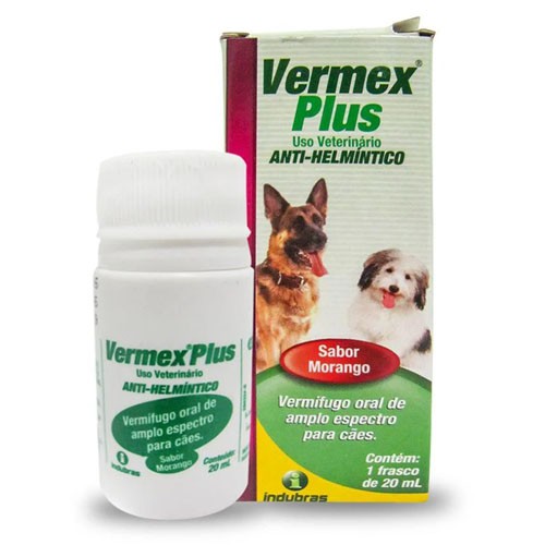 Vermex Plus 20ml Sabor Morango Cães e Gatos
