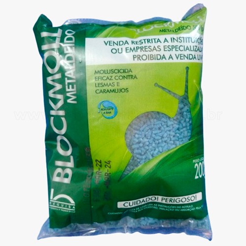 Lesmicida Blockmoll ® 200g - Eficaz no controle de Lesmas e Caramujos