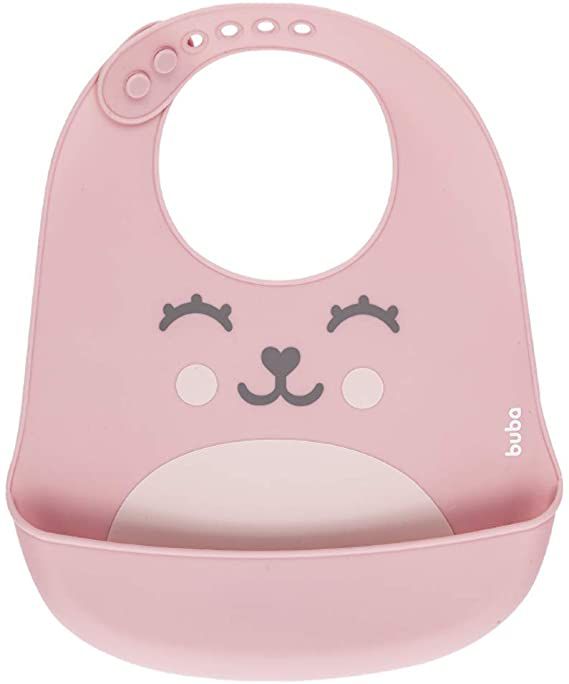 Babador De Silicone Com Pega Migalhas Gumy - Buba, Rosa, Tamanho único