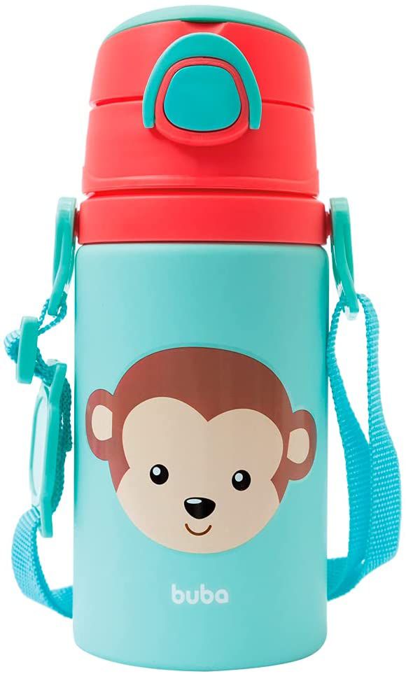 Garrafinha De Aluminio Com Canudo Animal Fun - Buba, Macaco