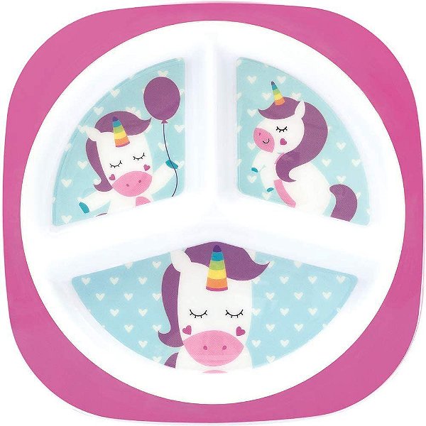 Prato com Divisórias Animal Fun - Buba, Unicórnio