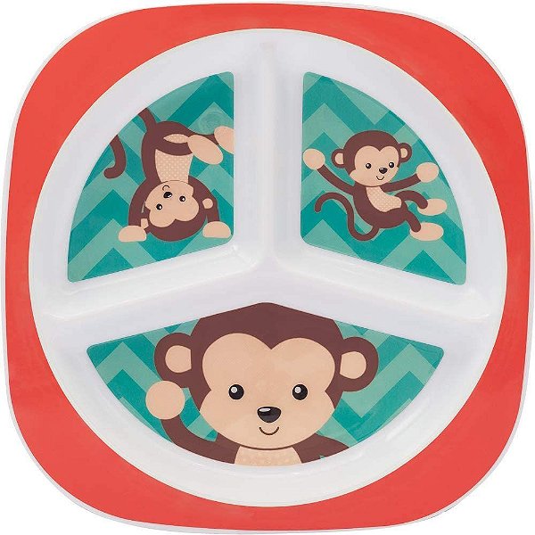 Prato com Divisórias Animal Fun - Buba, Macaco