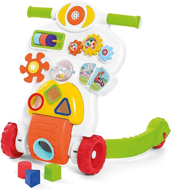 Andador Infantil Bebê Piloto, Branco - Calesita Tateti