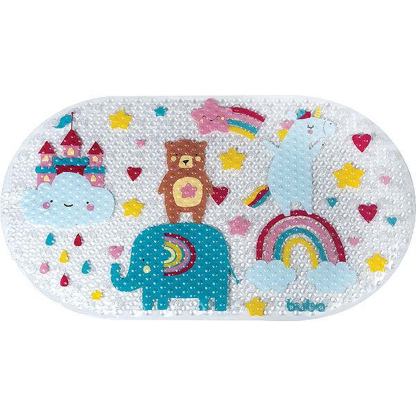Tapete De Box Infantil Antiderrapante Para Banho Com Ventosas - Arco-Iris, Buba