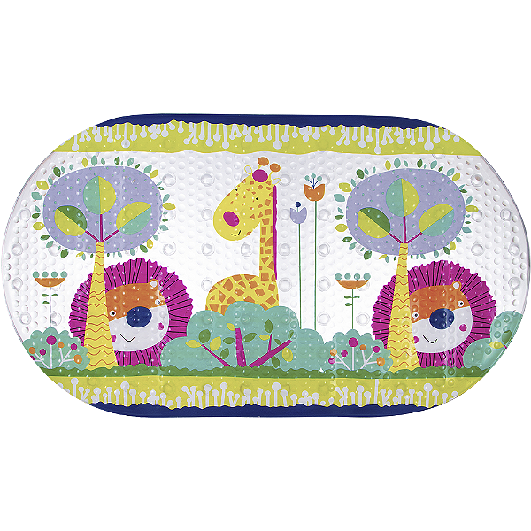 Tapete De Box Infantil Antiderrapante Para Banho Com Ventosas - Safari, Buba