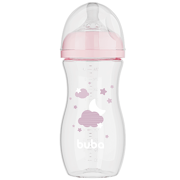 Mamadeira Easy Flow 330mL - Buba, Nuvem Rosa