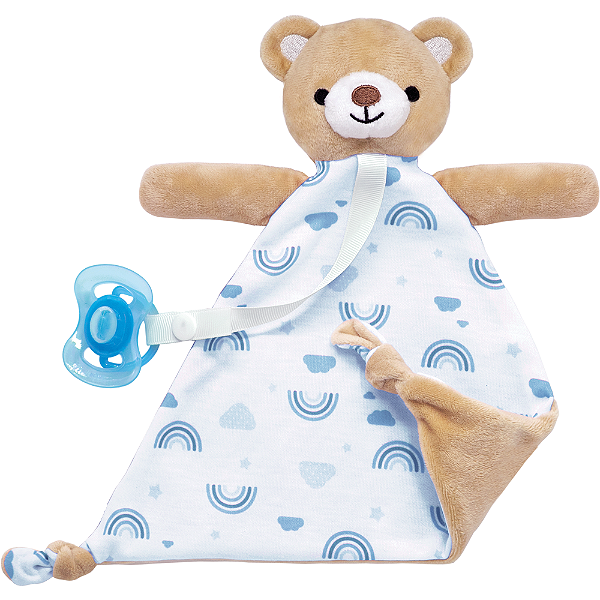 Naninha com Prendedor de Chupeta - Buba, Urso Azul