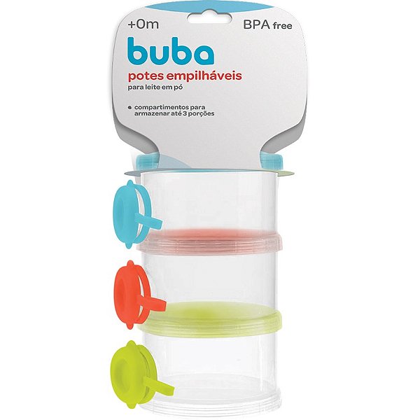 Potes Empilháveis para Leite em Pó - Buba