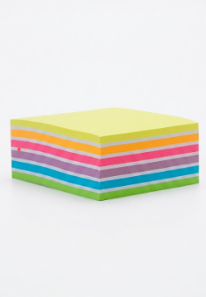 Bloco Adesivo Cubo Arco-Íris 76x76mm 400 Folhas Maxprint 7 Cores