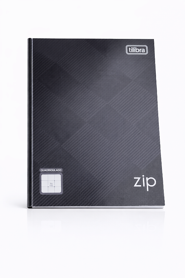 Caderno Brochura 1/4 Quadriculado 0,7mm Zip Cinza 96 Folhas