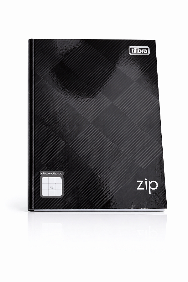 Caderno Brochura 1/4 Quadriculado 0,7mm Zip Preto 96 Folhas