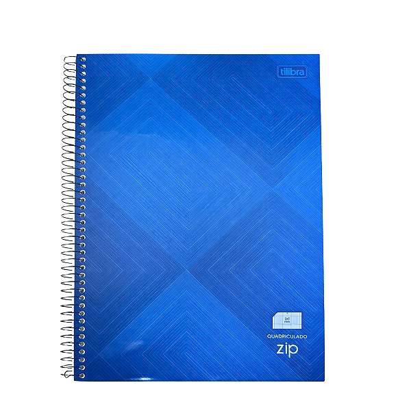 Caderno Universitário Quadriculado 0,5mm Zip Azul 96 Folhas