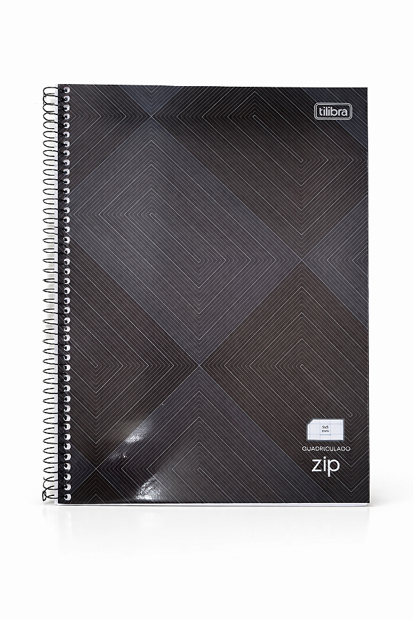 Caderno Universitário Quadriculado 0,5mm Zip Preto 96 Folhas