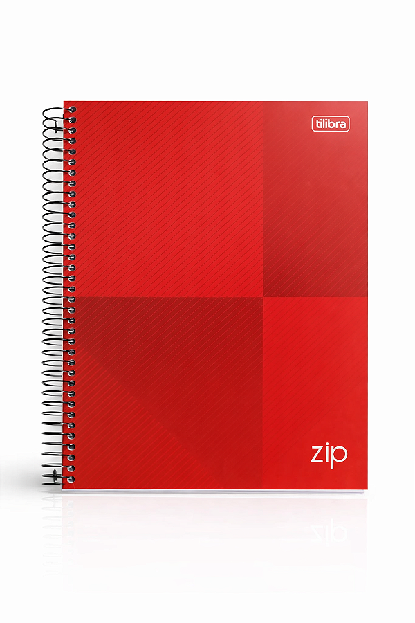 Caderno Universitário Zip 10 Matérias 160 Folhas Vermelho