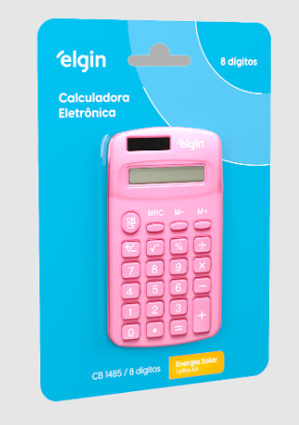 CB1485R CALC.BOLSO ROSA 8 DIG SOLAR