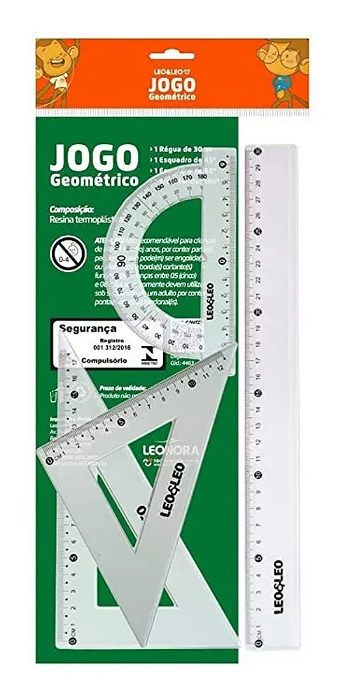 JOGO GEOMETRICO 1.GRAU/4 PECAS CX/12 LEOELEO