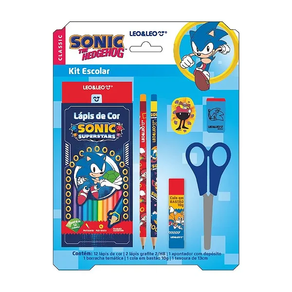 KIT LAPIS DE COR 12 CORES SONIC - LEO&LEO UNIDADE