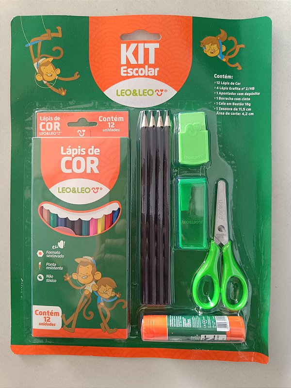 KIT LAPIS DE COR 12 CORES UND LEOELEO VERDE