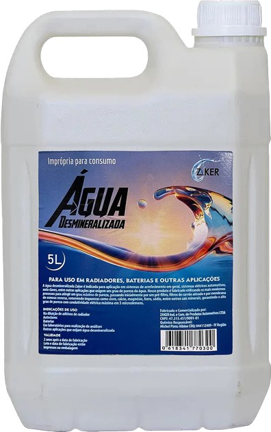 Água Desmineralizada Para Radiador e Bateria 5 Lts