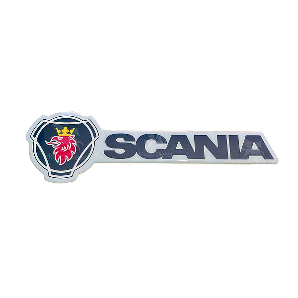 Adesivo Logo e Escrita Scania - Produto Original - 45cmx14cm