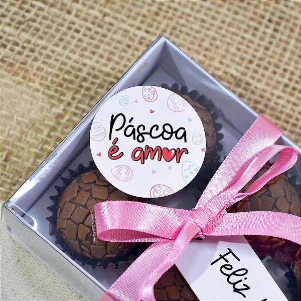 25un Etiqueta Adesiva "Páscoa é Amor" Branco - Coleção Páscoa