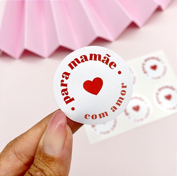 25un Adesivo "Para Mamãe" Branco - Coleção Dia das Mães