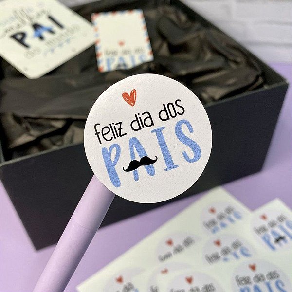 25un Adesivo "Feliz Dia dos Pais" - Coleção Dia dos Pais