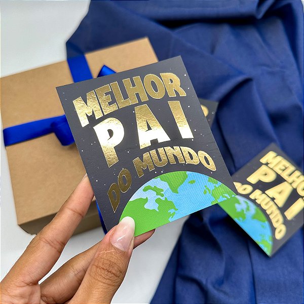 10un Postal Hot Stamping "Melhor Pai do Mundo" - Coleção Dia dos Pais
