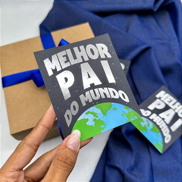10un Postal Hot Stamping "Melhor Pai do Mundo" - Coleção Dia dos Pais