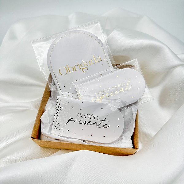 Kit Empreendedor Luxo Hot Stamping Branco - 30 peças